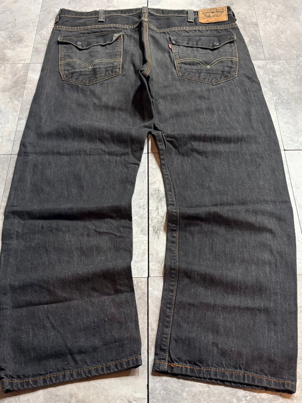 Levi's 569 Black Raw Denim Baggy Jeans 38x32